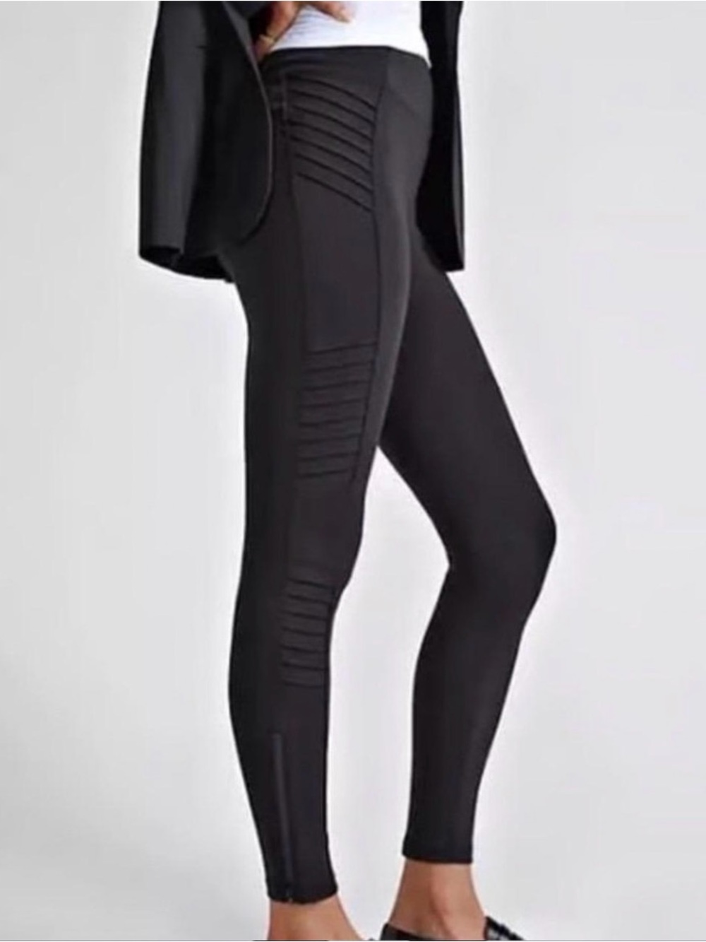 Athleta Black Moto-Panel Leggings
